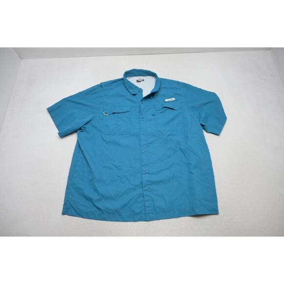 Habit Vented Fishing Shirt Blue Short Sleeve Camping Outdoors Mens Size 2XL XXL - Picture 5 of 10